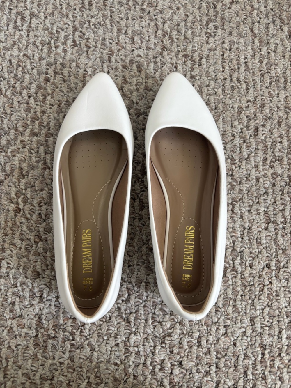 White Pointed Toe Women's Flats